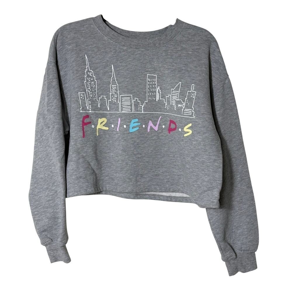 Friends The Television Series Cropped Sweatshirt Gray NYC Skyline XL Warner Bros
